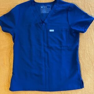 Figs Women's Catarina One Pocket V Neck Navy Scrub Top size XS/Petite